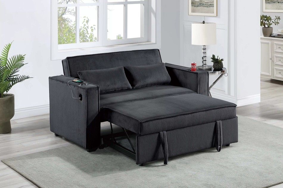 Brand New Black Convertible Sofa Sleeper