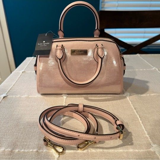 NWT Kate Spade Madison Satin Sequin Dolly Duffel Bag