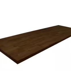 6 ft. L x 25 in. D x 1.5 in. T Finished Hevea Butcher Block Standard Countertop in Brown With Eased Edge