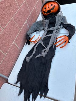 Lewis & Friends™™ 65" Little Lewis the Pumpkin Ghoul Head Halloween Decorative Mannequin - Hyde and EEK! Boutique™™: Lit, Musical