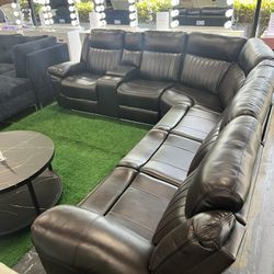 Premium Power Recliner Sectional with Touch Control Panel with Bluetooth Speaker and LED