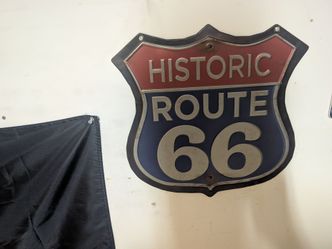 Route 66 garage metal sign