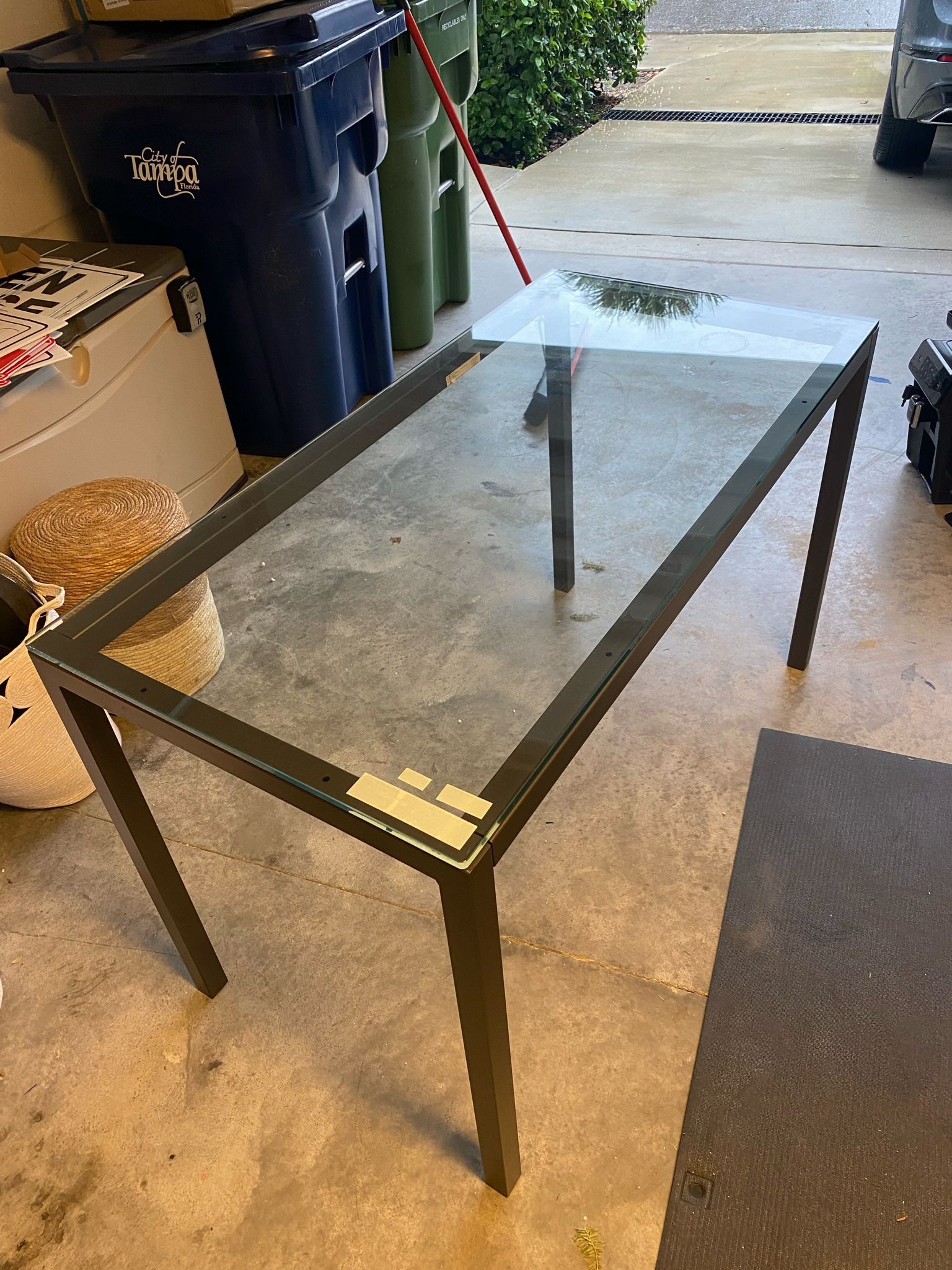 West elm glass Desk