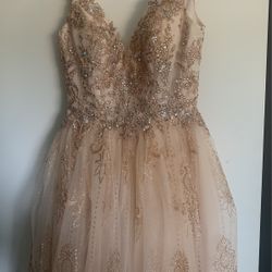 Rose Gold Dress Dama Prom Wedding