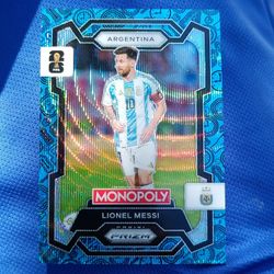 Lionel Messi Four Corners Blue Wave Prizm Monopoly #1