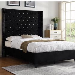 Brand New Queen Size Black 6foot Tall Bed Frame With New Mattress/Fast Delivery