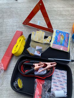 11-Piece Car Emergency Roadside Kit – Jumper Cables & Safety Tools