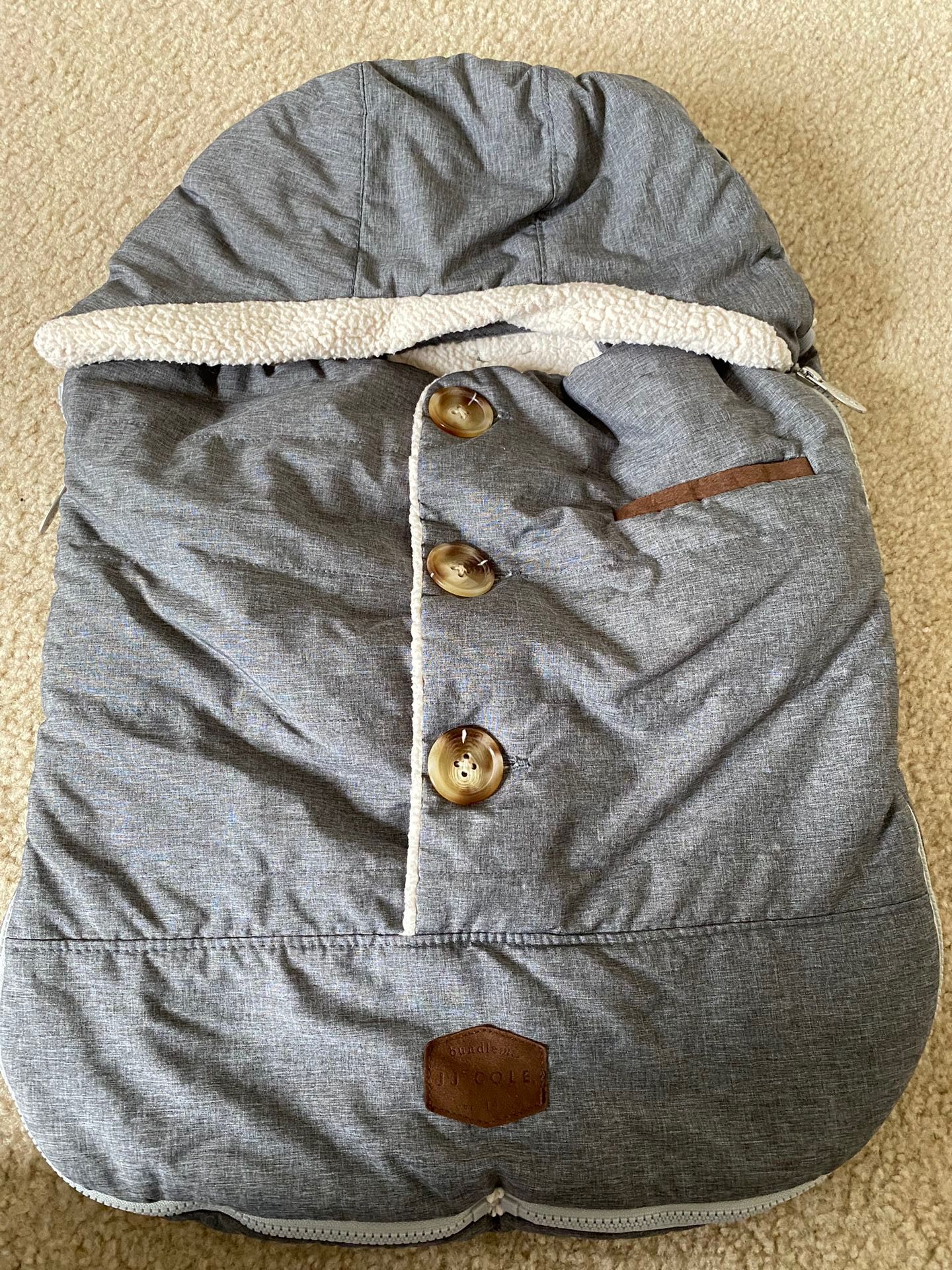 JJ Cole Bundle Me Winter Baby Car Seat Cover and Bunting Bag - Weather Resistant Baby Carrier Cover - Stroller Accessories and Winter Baby Essentials