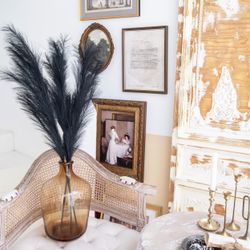 Black Faux Pampas Grass Decor  3.75ft - 45” - 3 Piece