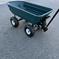 800 lb Poly Garden Dump Cart with Easy to Assemble Steel Frame quick dump release