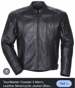 Tour master coaster 3 men’s leather motorcycle jacket black