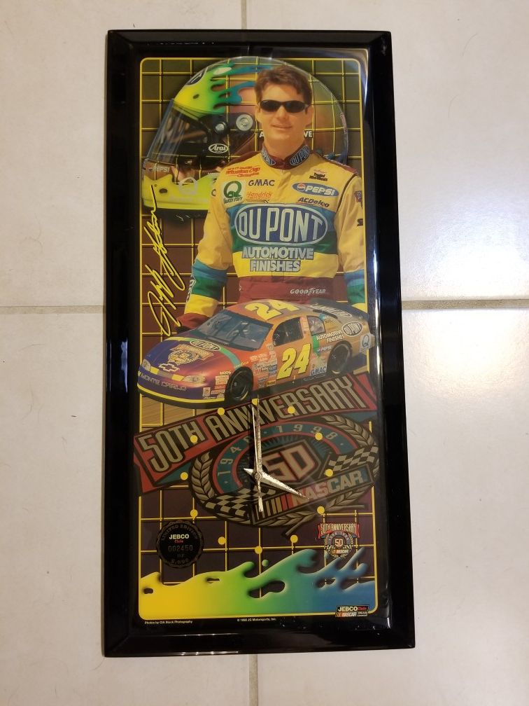 NASCAR Jeff Gordon Limited Edition 50th Anniversary Clock