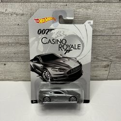 Hot Wheels 007 Casino Royale Gray ‘2014 Aston Martin DBS • Die Cast Metal• Made in Malaysia Scale 1:64