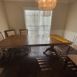 Wooden Dining Table with  6 Chairs