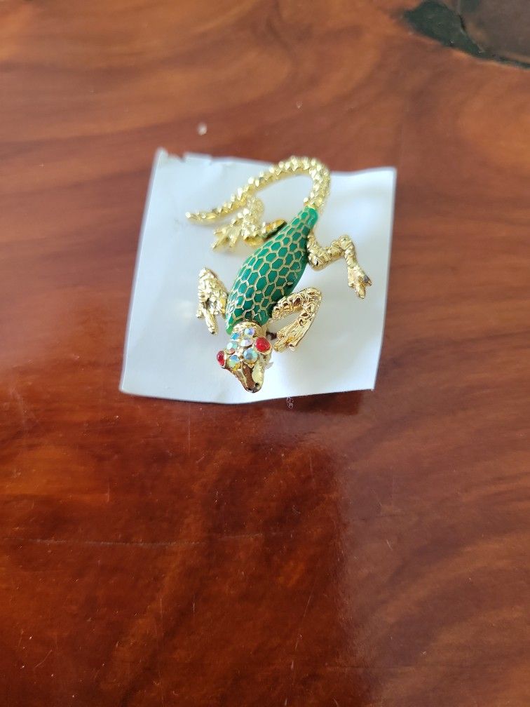 VINTAGE RHINESTONE CHAMELEON BROOCH/PIN