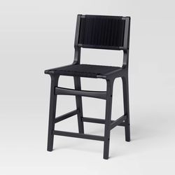Ceylon Woven Counter Height Barstool Black - Threshold