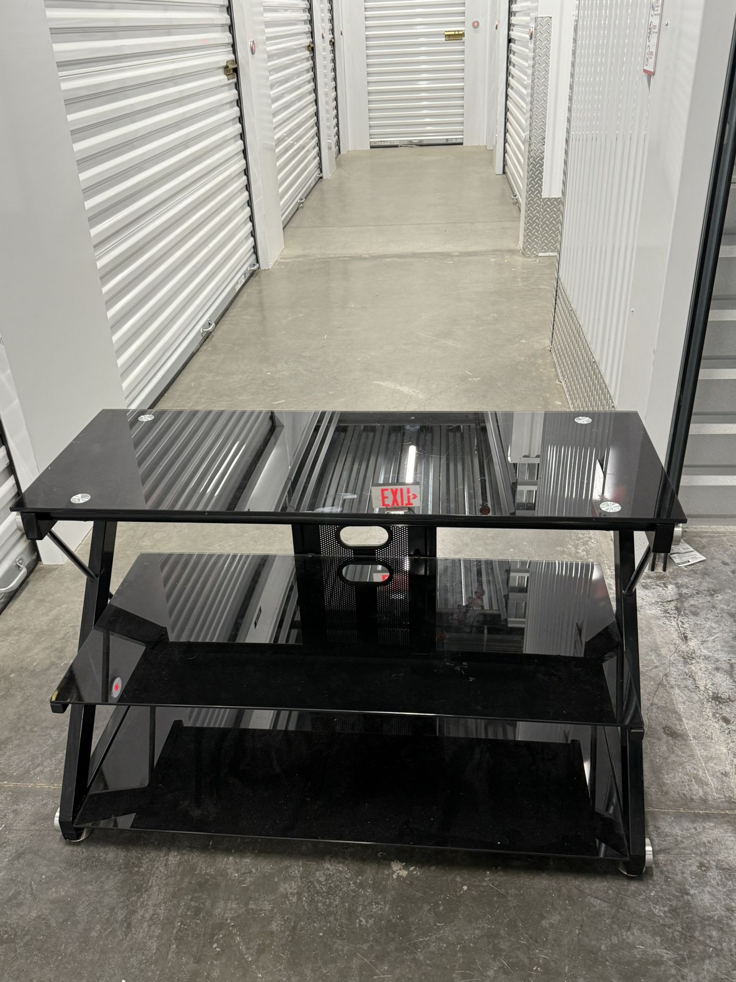 Glass TV Stand Black