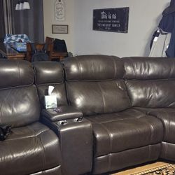Genuine Leather Sectional Sofa 