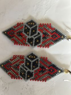 Beaded Dice Earrings