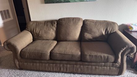 Large Brown 3-Seater Sofa / Couch – Good Condition