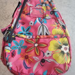 Hawaiian pattern pink tennis backpack  bag