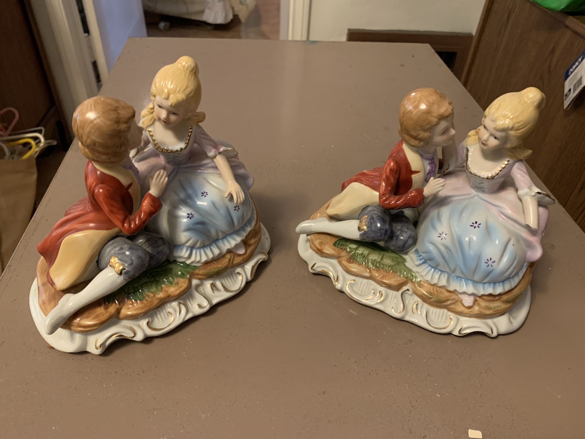 Victorian porcelain figurine set