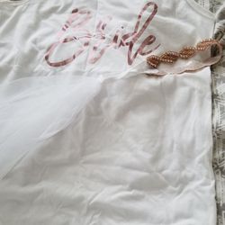 Brand new Bride tank and veil headband