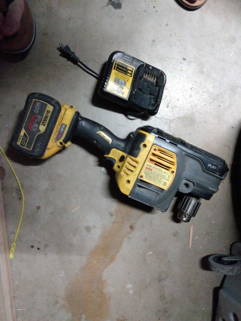 Right Angle Dewalt 60v Angle Drill DEWALT FLEXVOLT 60V MAX Cordless Brushless Quick-Change Stud And Joist Drill  And (1) FLEXVOLT Battery DCD471X1 The Home Depot