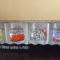 Friends 4 Pack Curved Glasses  15.00