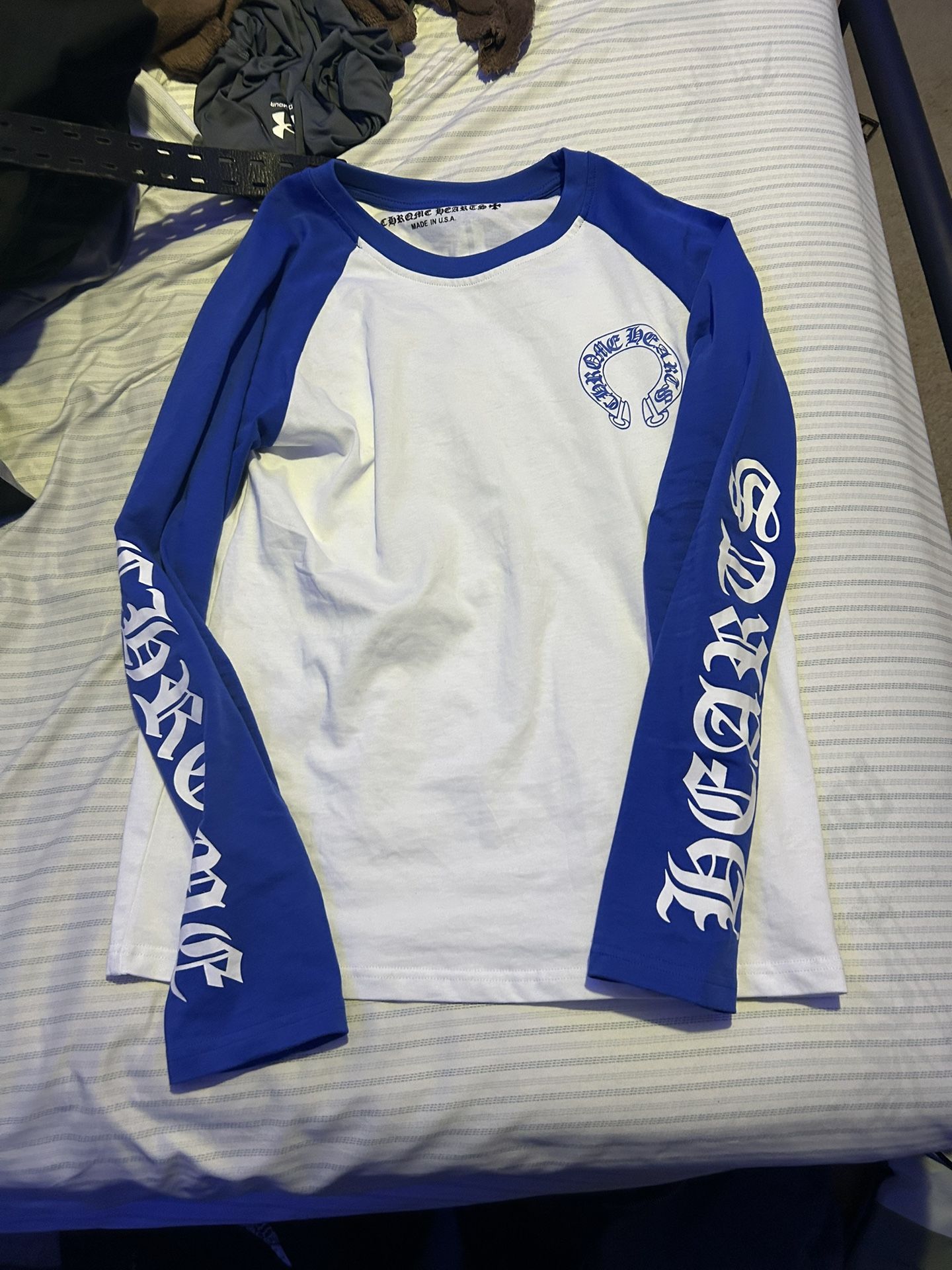 Blue chrome hearts tee size M