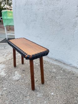Small wood and leather Stool