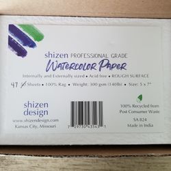 5x7” Professional Grade Rough Surface Watercolor Paper (47 Sheets)