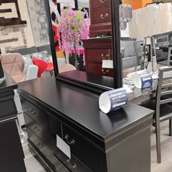 Queem Bed Dreser Mirror Shets Night Stand