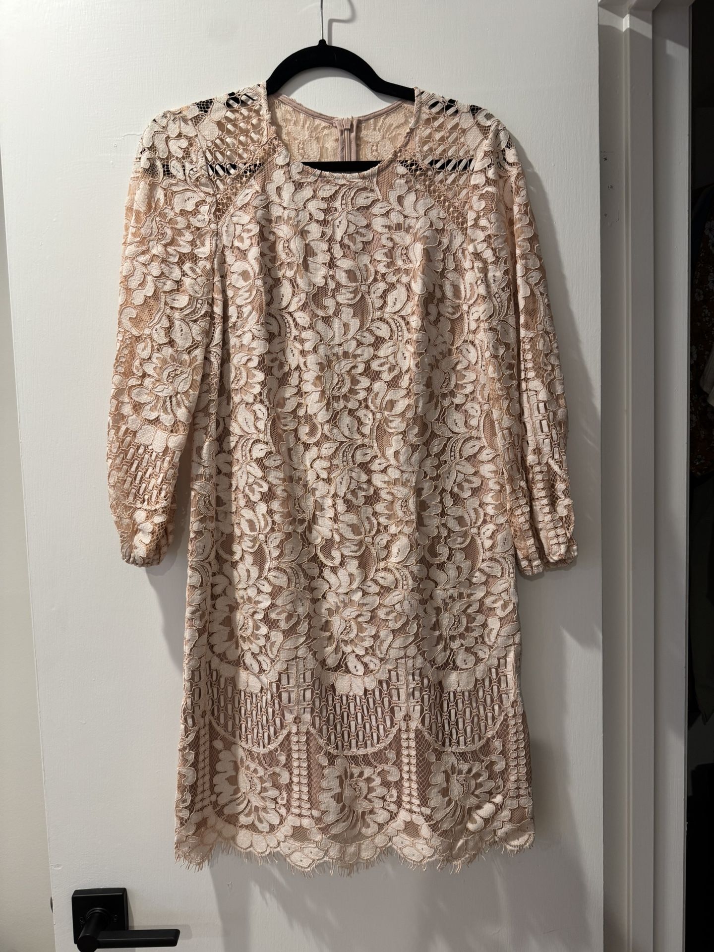 Vince Camuto Blush Floral Lace Dress Size 6