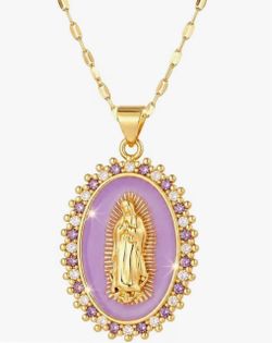 Gold-Plated Lady De Guadalupe/ Virgin Mary Pendant