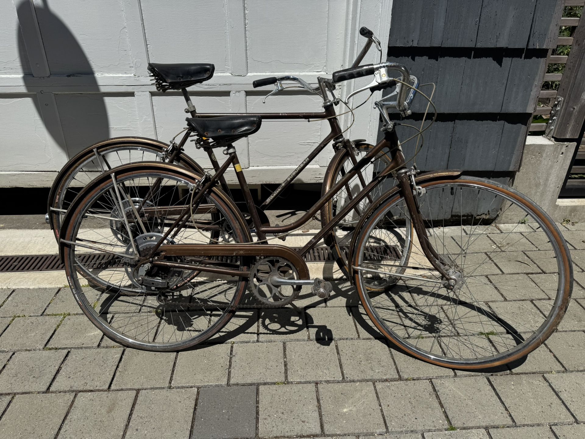 1971 Schwinn Sienna Brown Suburban His And Hers Bicycles
