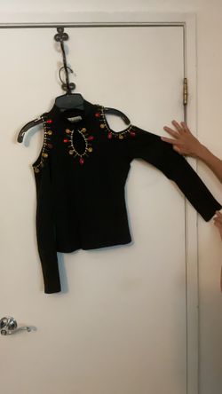 Black Beaded Cocktail Top
