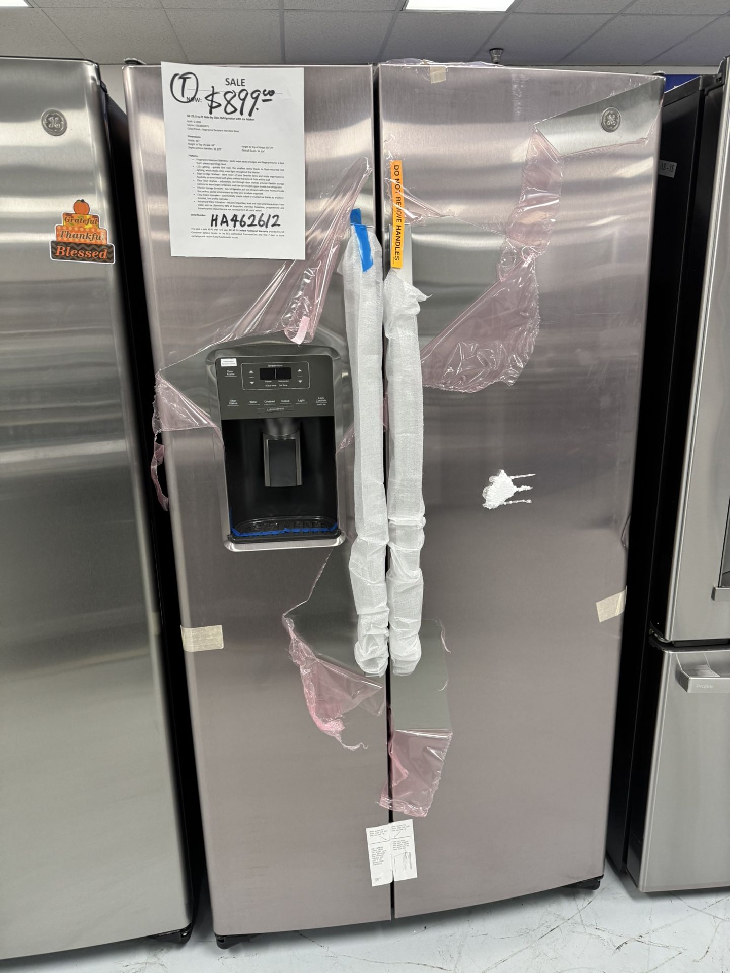 GE side By Side Refrigerator $899-$1599