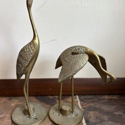 Vintage, Brass Crane figurines