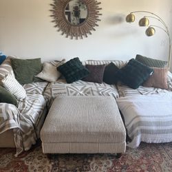 Large Cozy Sectional + Ottoman 