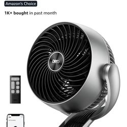 DREO Smart Fan for Bedroom,120° Vertical and 90° Oscillating Fan with Remote/Voice, 13 Inch Height Quiet Air Circulator for Whole Room, 70 ft