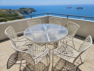 Vintage Brown Jordan Tamiami 7-piece dining set – 6 chairs + 48” glass table