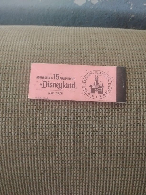 DISNEYLAND...Admission. Tickets Adult $8.00