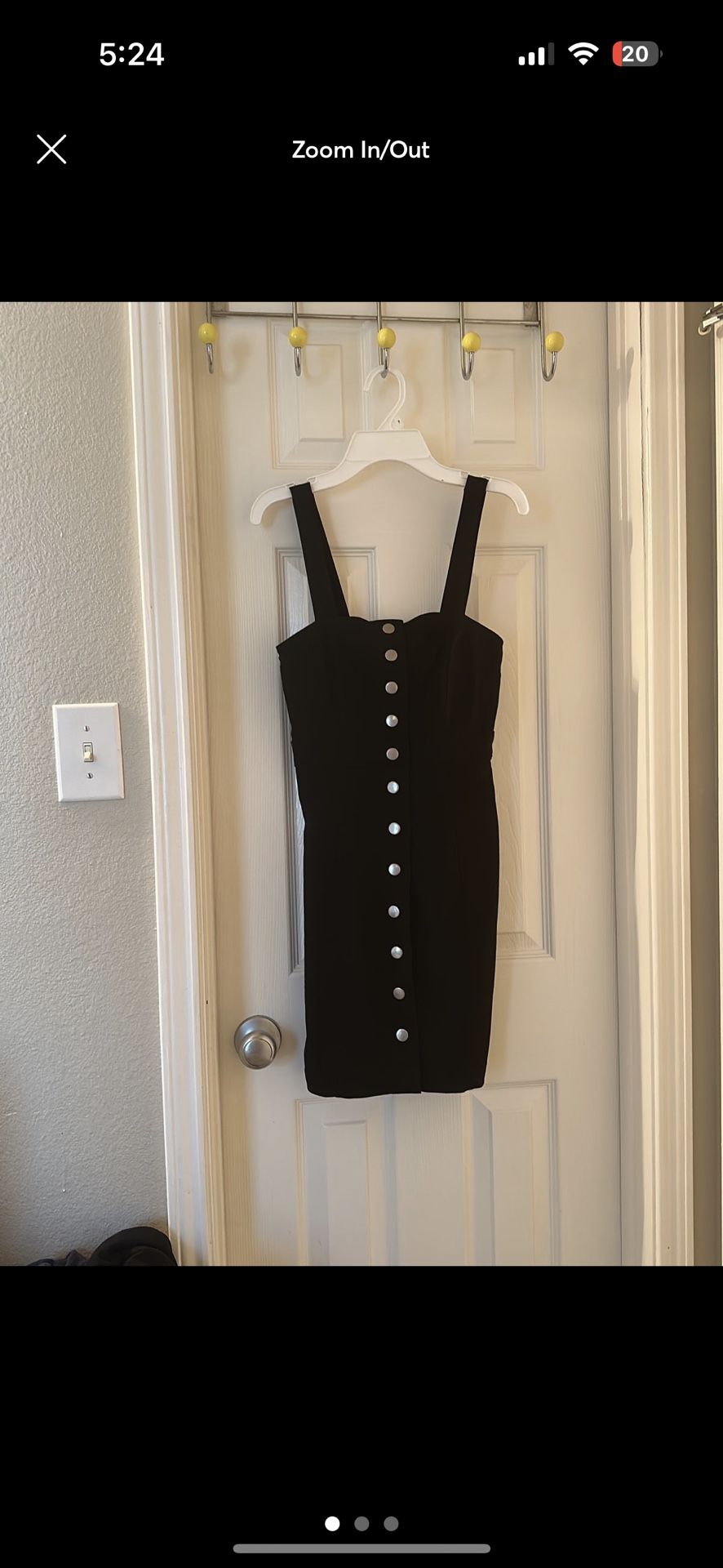 Black overall Button Up Dress
