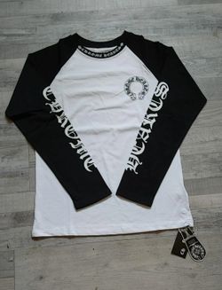 Chrome Hearts Horseshoe Logo Raglan Long-Sleeve T-Shirt White/Black (Size M)