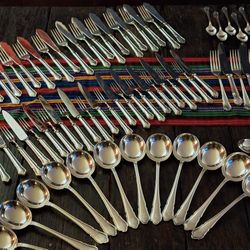 Sheffield Dubarry Silverplate Flatware William Page & Partners Serv For 12 Plus