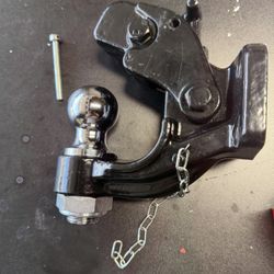 8-Ton Pintle Hitch Receiver With 2" Ball, Hook, Combination, 16,000 Ibs