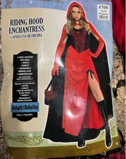 New Riding Hood Enchantress Adult Size Small 2–4 Womens Halloween Cosplay Costume Gloves And Boots Not Included