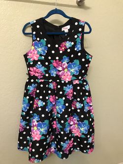 Justice Girls Black Floral Dress Size 10