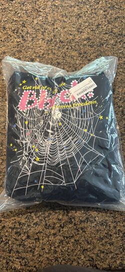 Large black EMILYLE Y2K hoodie cobweb version